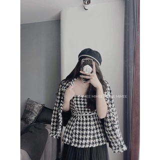 Set dạ tweed houndstooth mimee