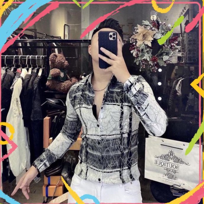 Áo Sơ Mi Nam Chất Lụa Không Nhăn, Không Xù, Dáng Ôm Body,Hit Hot Thời Trang Phong Cách tp_shop_87 ms4026