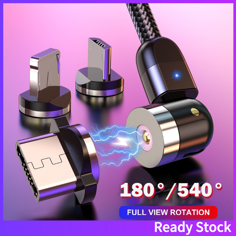 Cáp sạc nhanh usb type c / micro / ios 540 o + 180 1m / 2m cho iPhone Samsung Huawei chất lượng cao