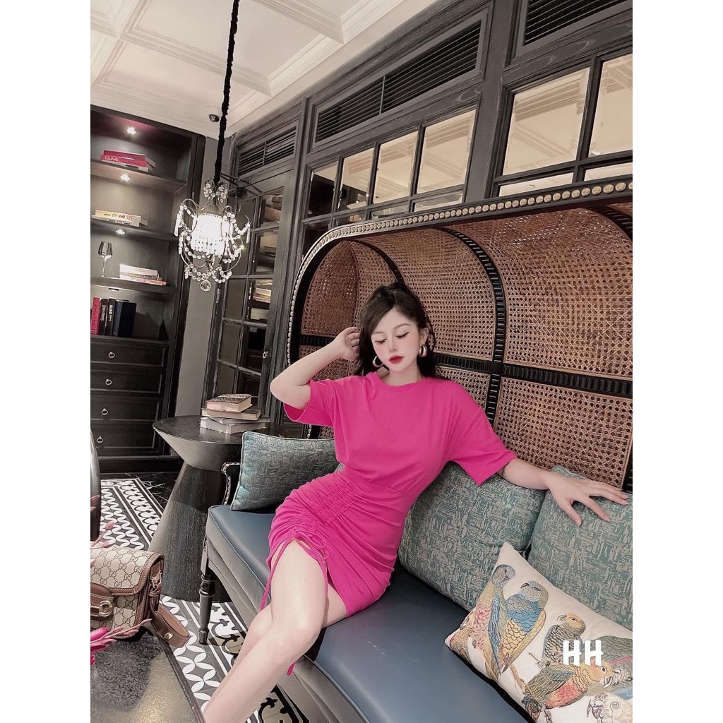 Đầm Thun Xuông Dáng Dài Body Cotton Dây Rút Eo Co Dãn 4 Chiều Tôn Dáng- Váy Xuông Thun Chất Thun Cotton Big size | BigBuy360 - bigbuy360.vn