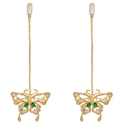 Khuyên Tai Hình Bướm Dát Đá zircon Phong Cách Hàn Quốc Mới