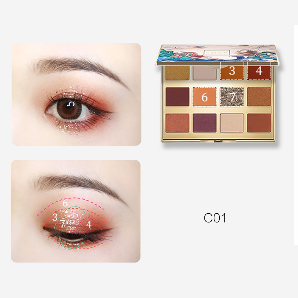 Bảng Phấn Mắt Catkin 12 Màu Ánh Nhũ Lì Siêu Mịn Mượt Làm Đẹp Thời Trang Cho Nữ 15g | BigBuy360 - bigbuy360.vn