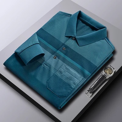 Áo polo cotton Tay Dài Dáng Rộng Cổ Đứng Thoải Mái Thời Trang Xuân Thu Cho Nam