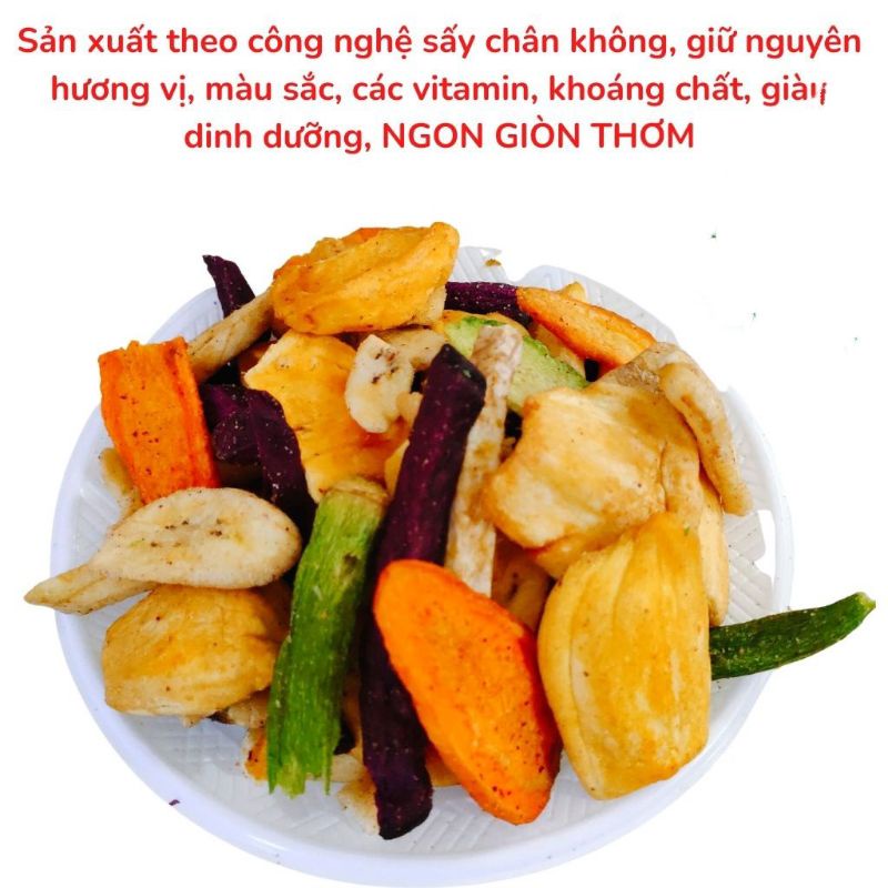 (Ăn vặt) Trái cây sấy thập cẩm Giòn, Ngon