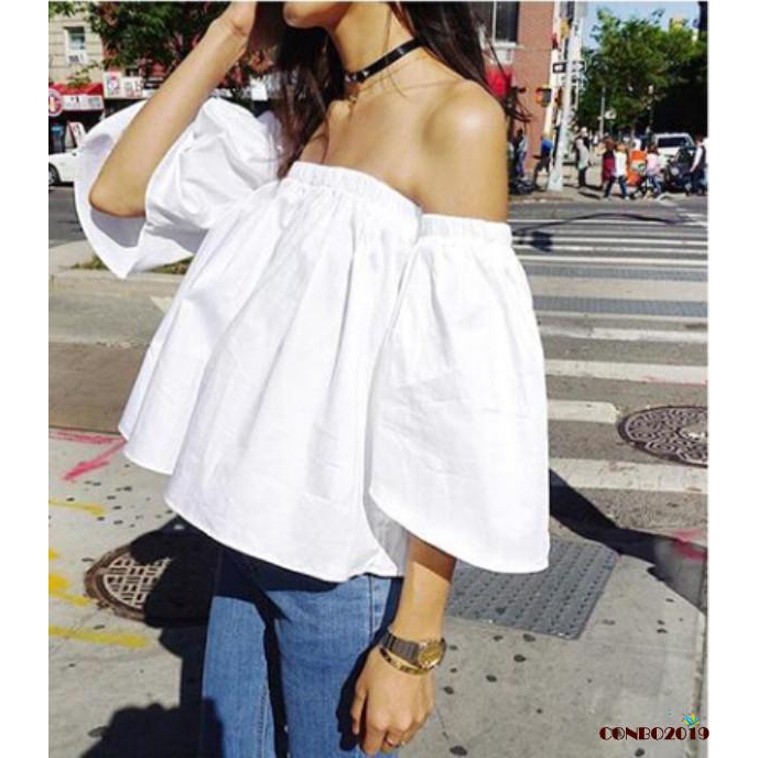 Áo tank top nữ trễ vai tay loe