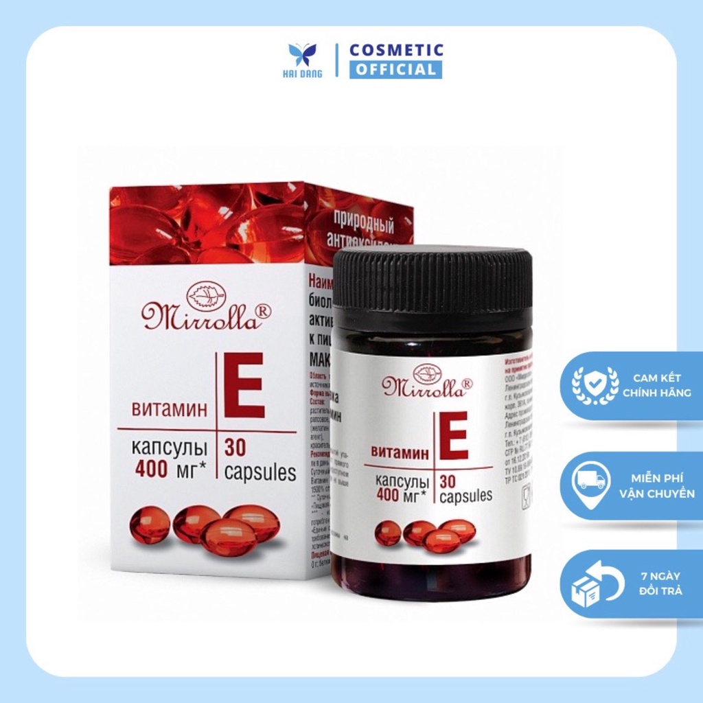 VITAMIN E ĐỎ 400IU CỦA NGA,DẠNG LỌ NHỰA 30 Viên