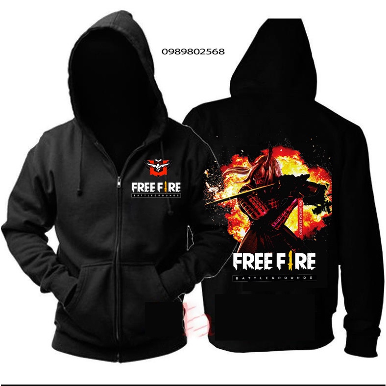 Áo Free Fire - BST ÁO HOODIE in hình Rank Đại Kiện Tướng - Quỷ Kiếm - Hayato - Khủng Long cực hot