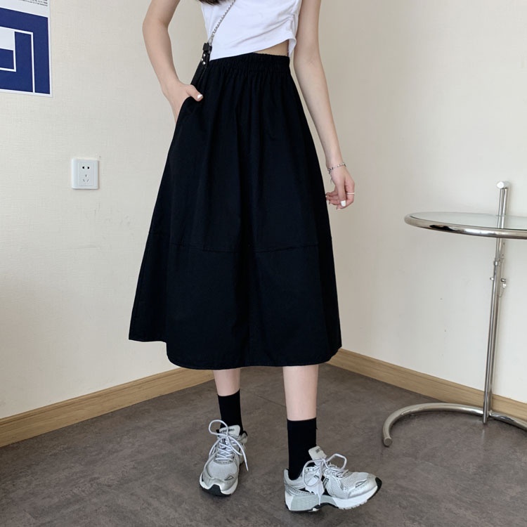 Chân Váy Chữ A Dài Vừa Eo Cao Đơn Giản Phong Cách Hàn Quốc Thời Trang Mùa Hè Mới Cho Nữ