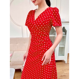 Váy wrap xếp ly eo 1VA01666DO Lep'