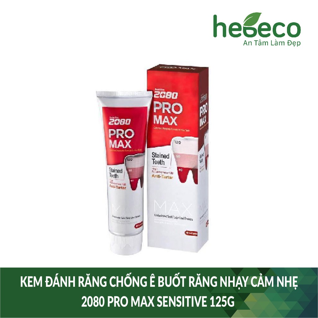 Kem đánh răng cao cấp chuyên biệt chống ê buốt răng nhạy cảm nhẹ 2080 PRO MAX SENSITIVE 125g - Hàn Quốc Chính Hãng