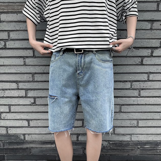 QUẦN SHORT JEAN RÁCH  QUẦN BÒ LỬNG  UNISEX NAM NỮ