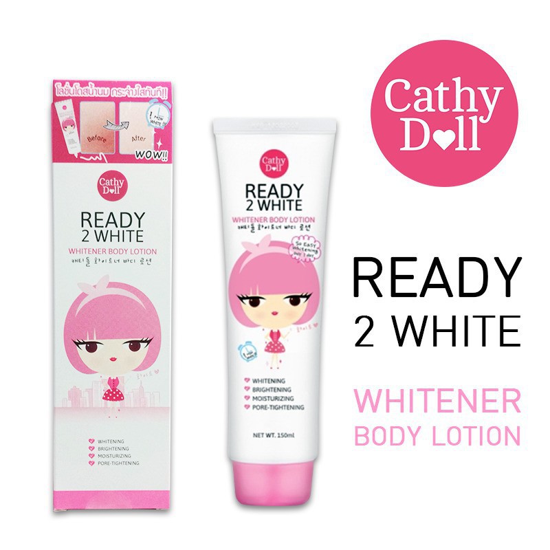 Kem Dưỡng Trắng Da Và Make Up Body Ready 2 White CATHY DOLL , Thái Lan Chính Hãng 150ml-Tặng Gương cute | BigBuy360 - bigbuy360.vn