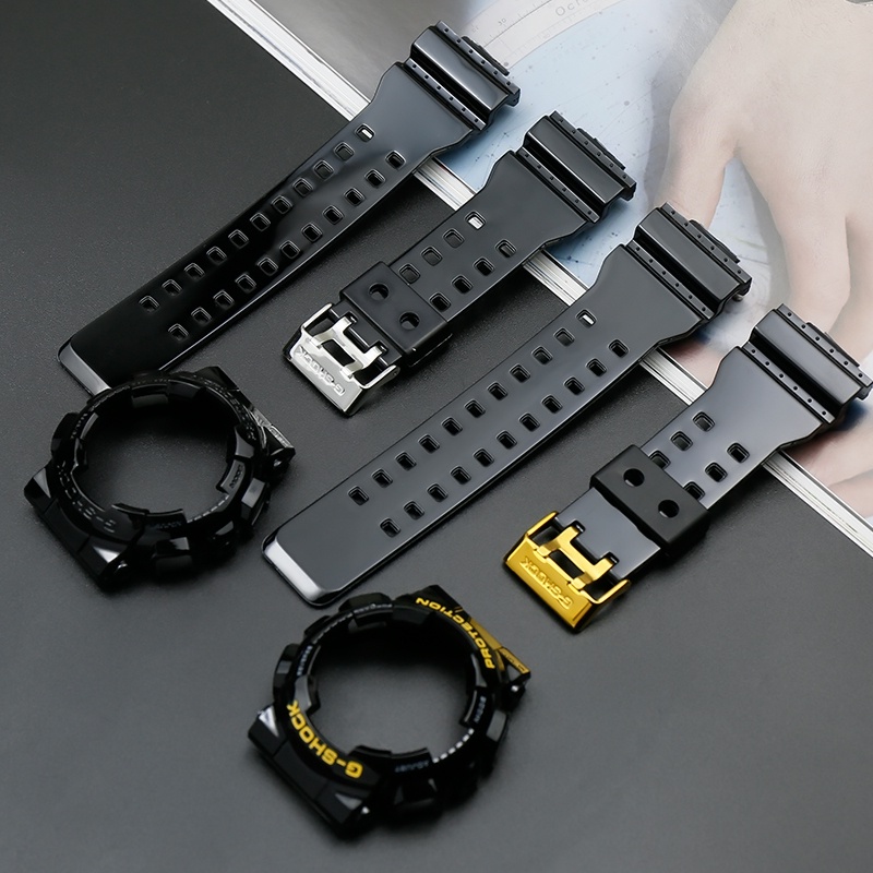 ◕◆◈Bộ dây đeo + vỏ silicon bề mặt mịn cho Casio G-Shock Ga-110 Ga100 Ga120 Ga150 Ga200 Ga300 Gd-120 / 100 110