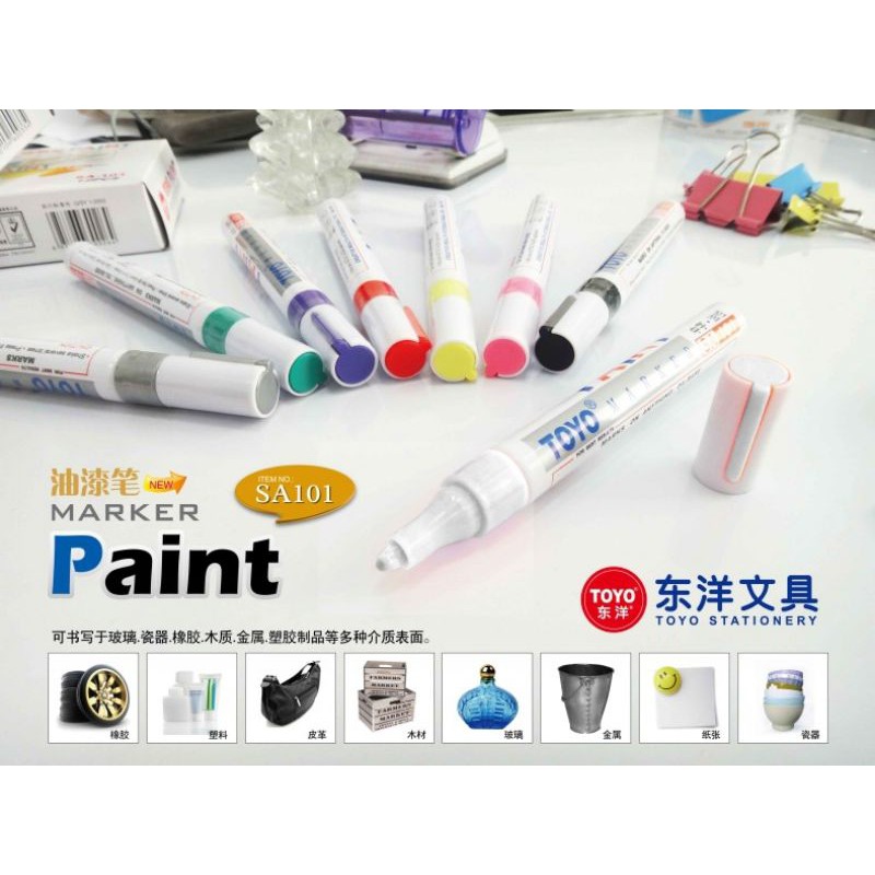 [12 Màu] Bút sơn-bút repaint-bút vẽ giày-bút vẽ lốp Toyo paint maker