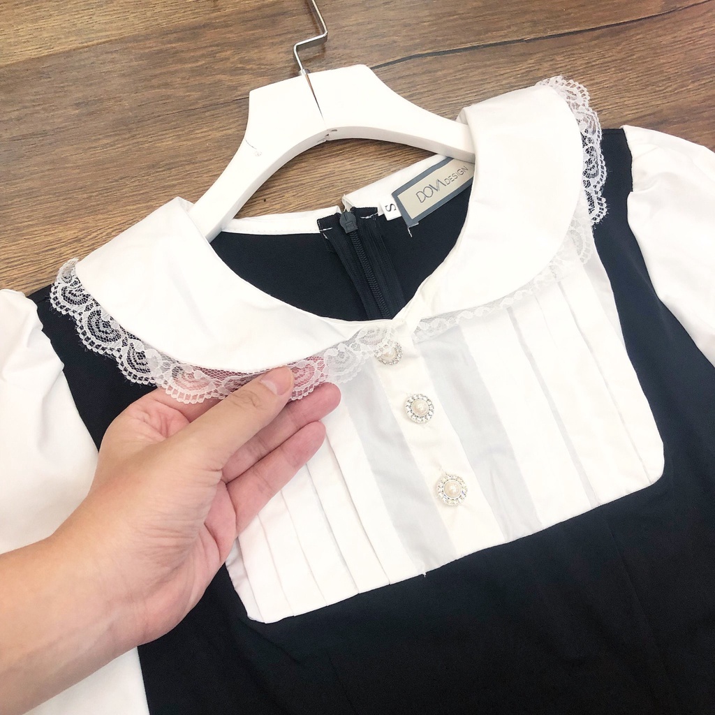 [Ảnh thật kèm video] Váy Đầm Dự Tiệc, Đi Chơi dáng chữ A cổ bèo cúc ngọc lên dáng Cực xinh- Hàng cam kết như hình | BigBuy360 - bigbuy360.vn