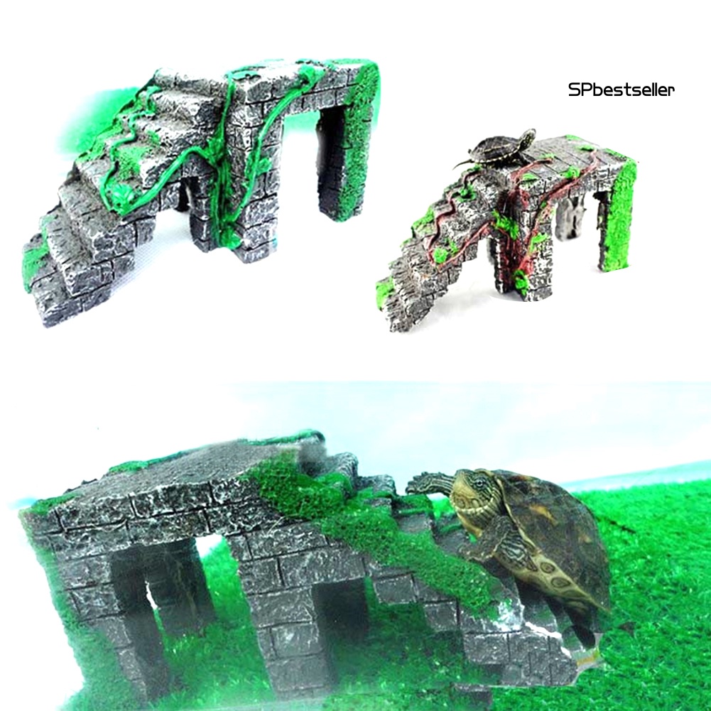 Mô Hình Hòn Non Bộ Bằng Nhựa Resin Dùng Trang Trí Bể Nuôi Rùa / Bò Sát