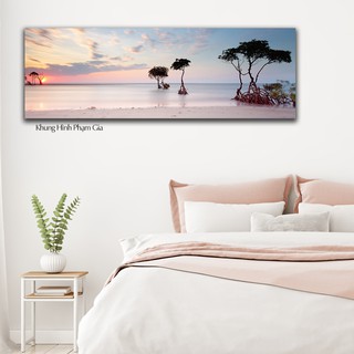 Tranh Canvas Hoàng Hôn Trên Biển Tranh Treo Phòng Khách Và Phòng Ngủ - Khung Hình Phạm Gia PGKL292