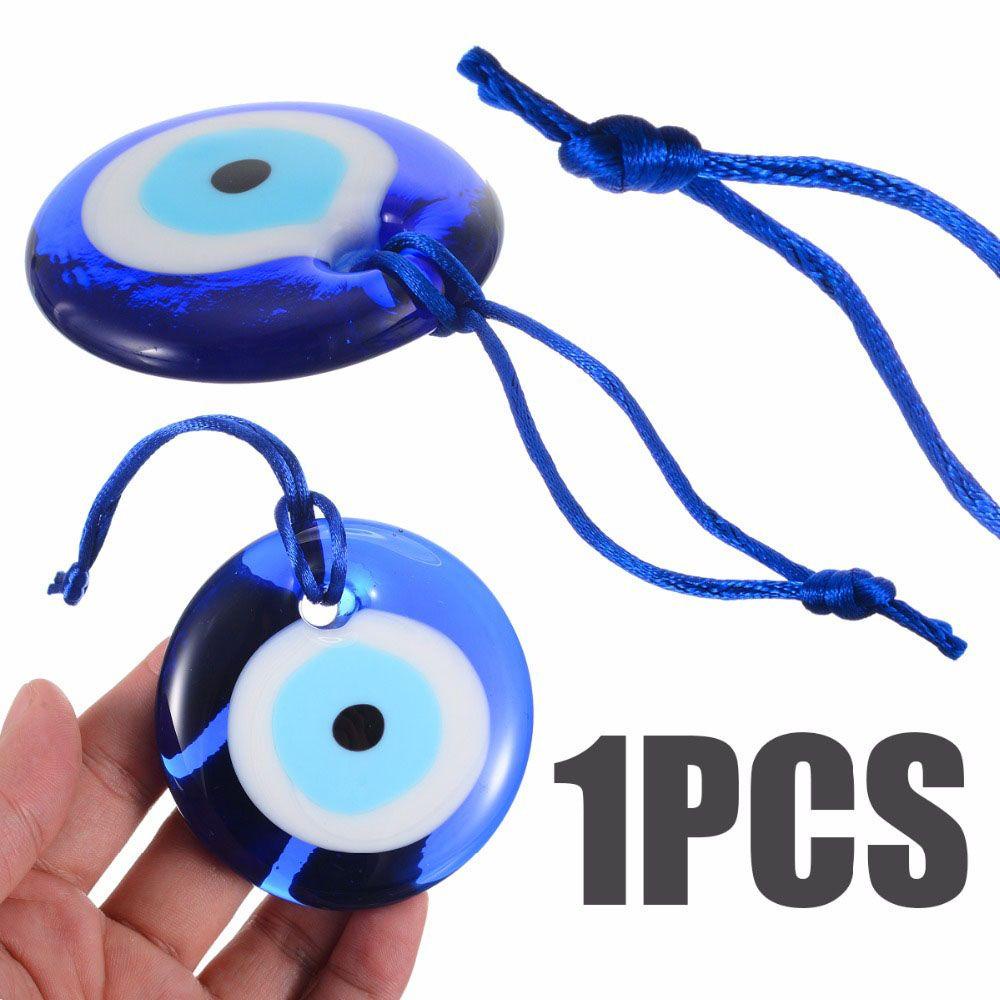 1 Phụ Kiện Bùa Hộ Mệnh Bằng Kính Xanh Dương Trang Trí Xe Hơi