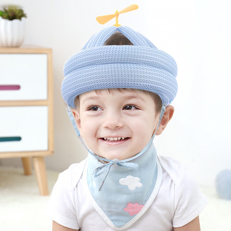 Mũ Bảo Vệ Đầu Bằng Cotton Thoáng Khí An Toàn Cho Bé Tập Đi 8 Tháng Đến 5 Tuổi