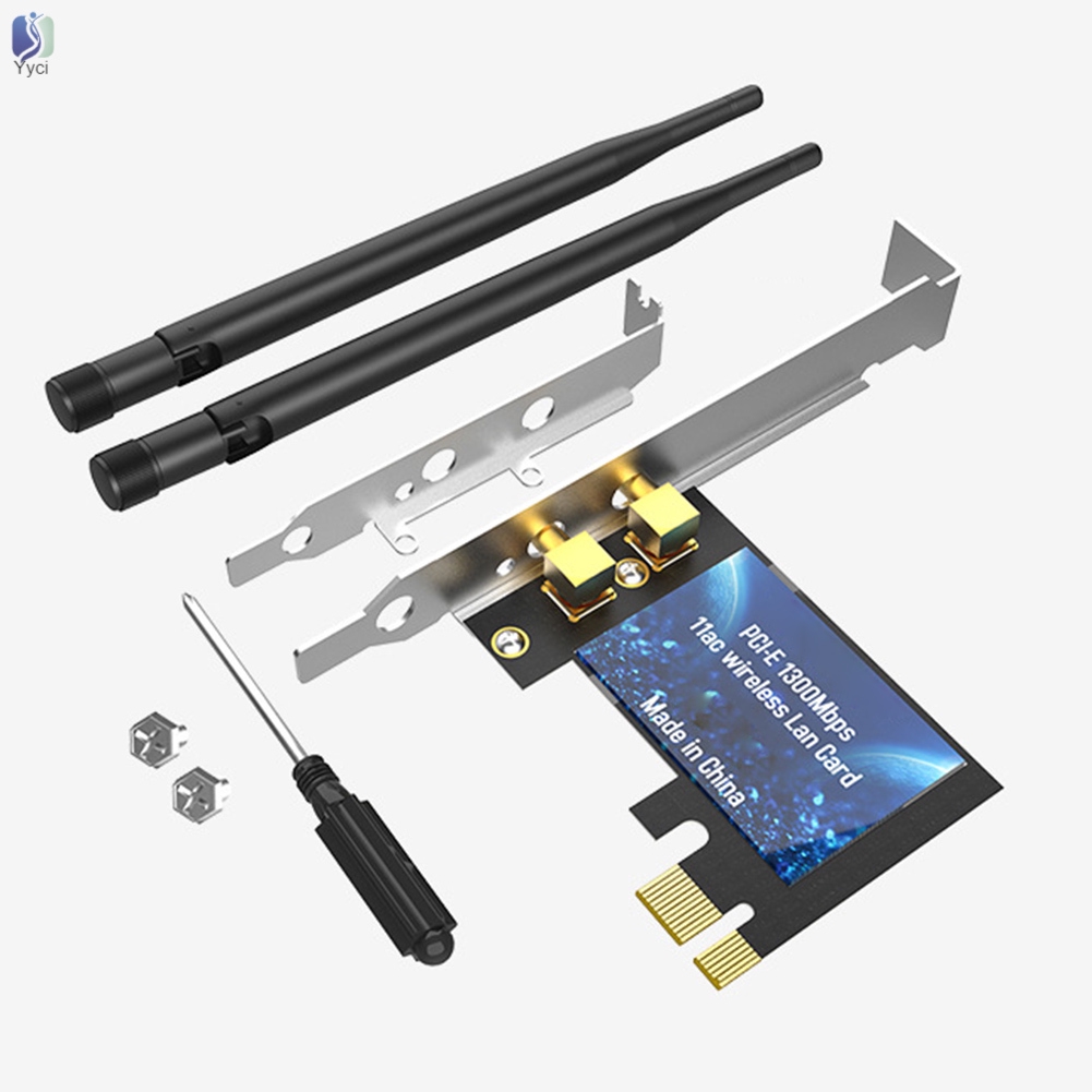 Card Mạng Không Dây 1300mbps Pci-E 802.11 Ac Pci 2.4 / 5ghz