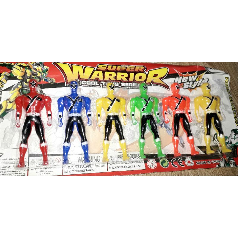 Sét 6 cái mô hình Siêu nhân Warrior bằng nhựa cao 12 cm