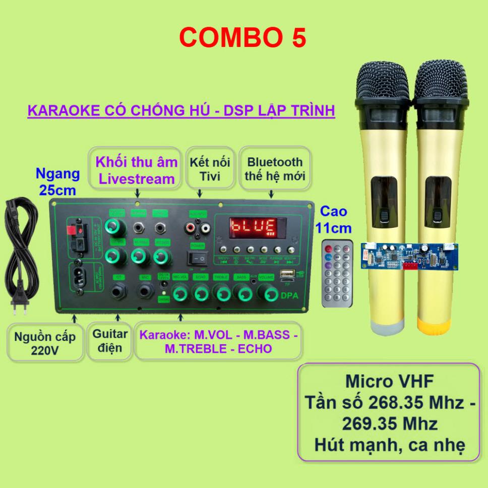Mạch loa kéo MD9840 150W thu âm LIVESTREAM - DSP lập trình chống hú, chỉnh Bass Treble Kèm Micro