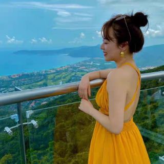 Váy Maxi Vàng Hơ Lưng Đi Biển ( MX02 )