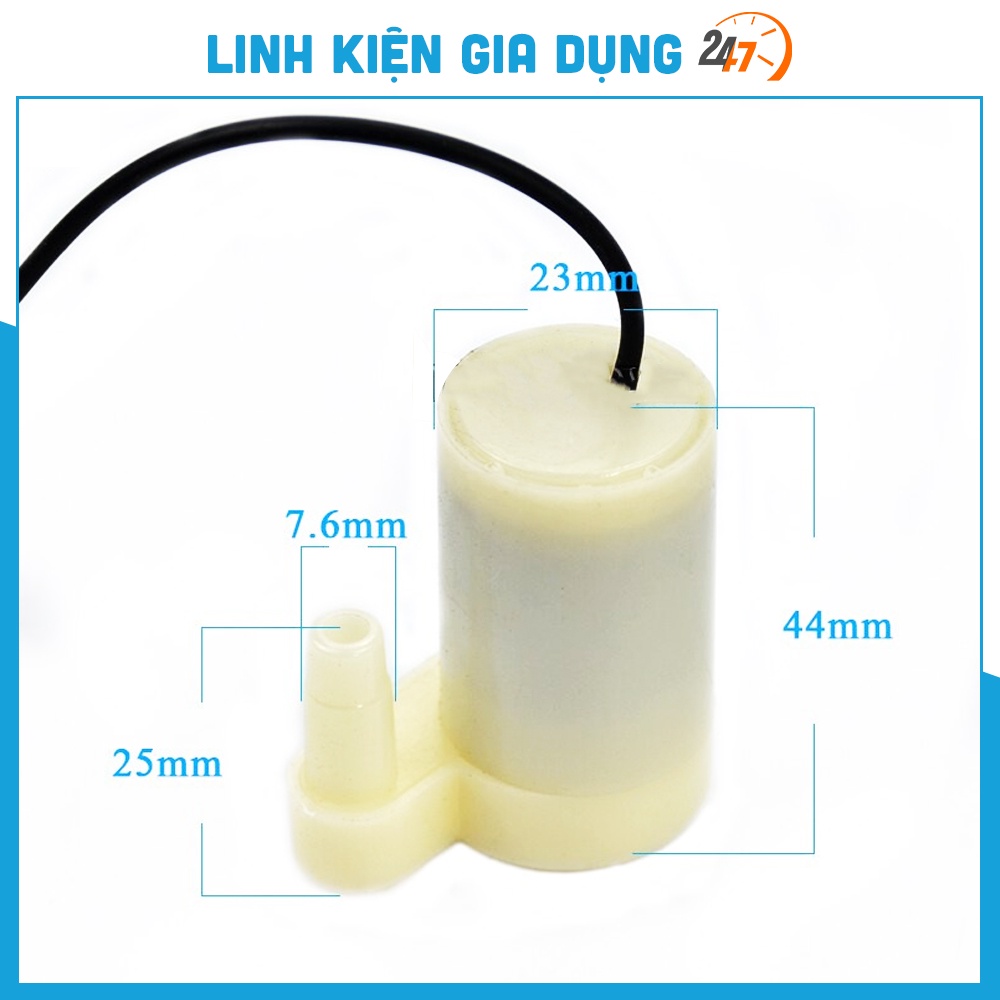 Máy bơm nước mini DC 3v-5v bơm chìm thân đứng dùng cho bể cá mini , thay thế bơm máy rót rượu