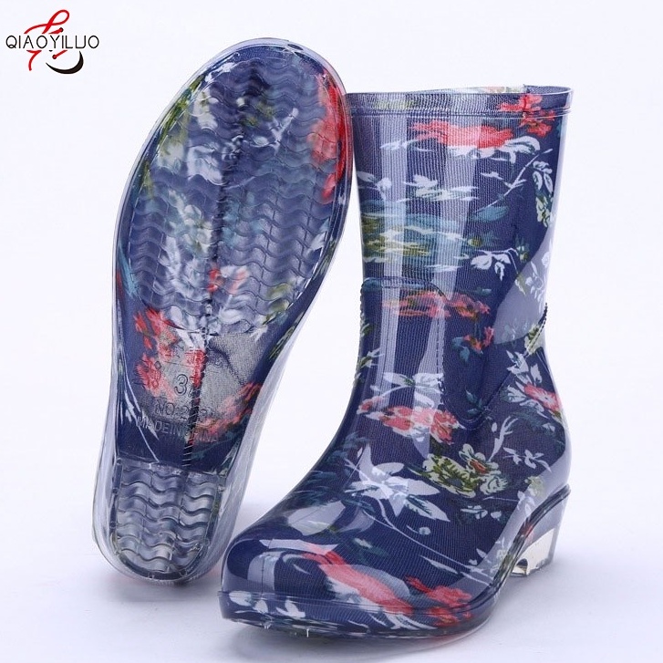 Giày bốt đi mưa QiaoYiLuo phong cách Hàn Quốc thời trang dành cho nữ