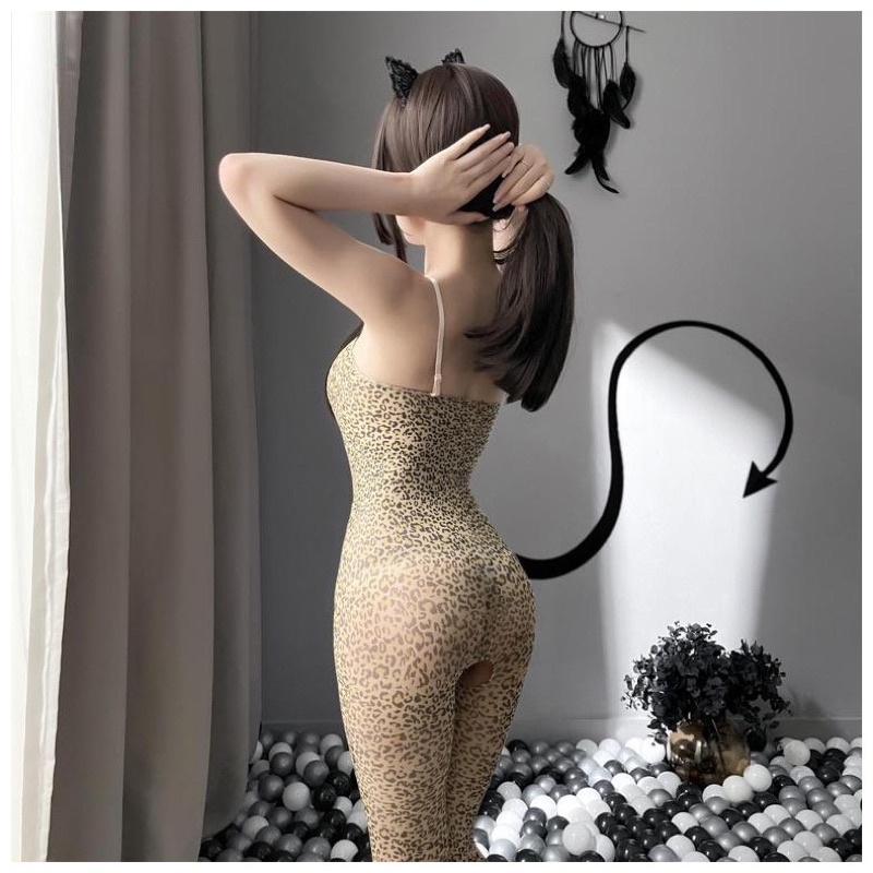 ME4005 Tất Liền Thân Body Hoạ Tiết Báo ME• Cosplay Nàng Báo Sexy • ME4005