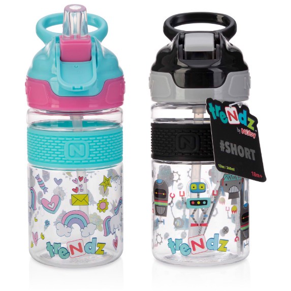 Bình uống nước ống hút silicon chống đổ NUBY 360ml CHÍNH HÃNG 18M+
