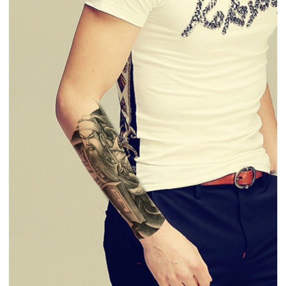Hình xăm dán tatoo Quan Công - miếng dán hình xăm đẹp dành cho nam
