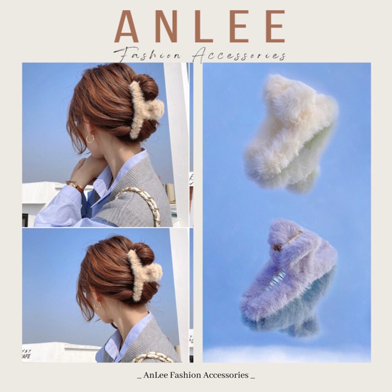 Kẹp càng cua Hot Trend Lông thú mềm mại | AnLee fashion Accessories | Kẹp càng cua giá rẻ