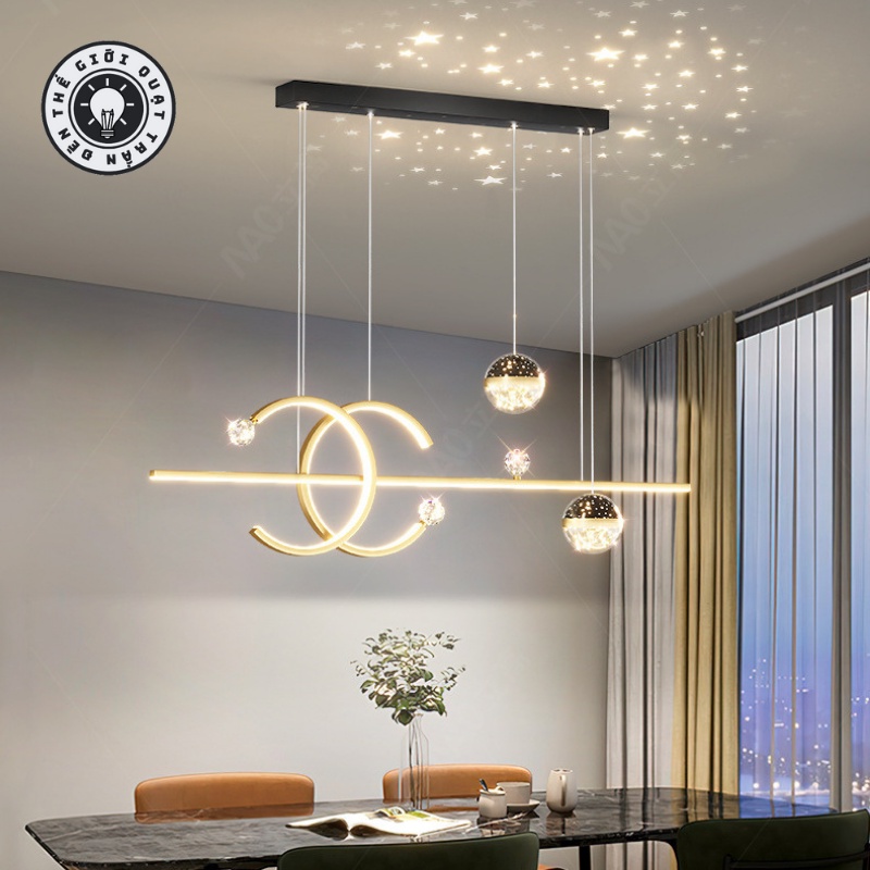 Đèn thả trần led 3 chế độ sáng 704 hiện đại sang trọng Thegioiquattranden trang trí phòng, bàn ăn (Bảo hành 2 năm)