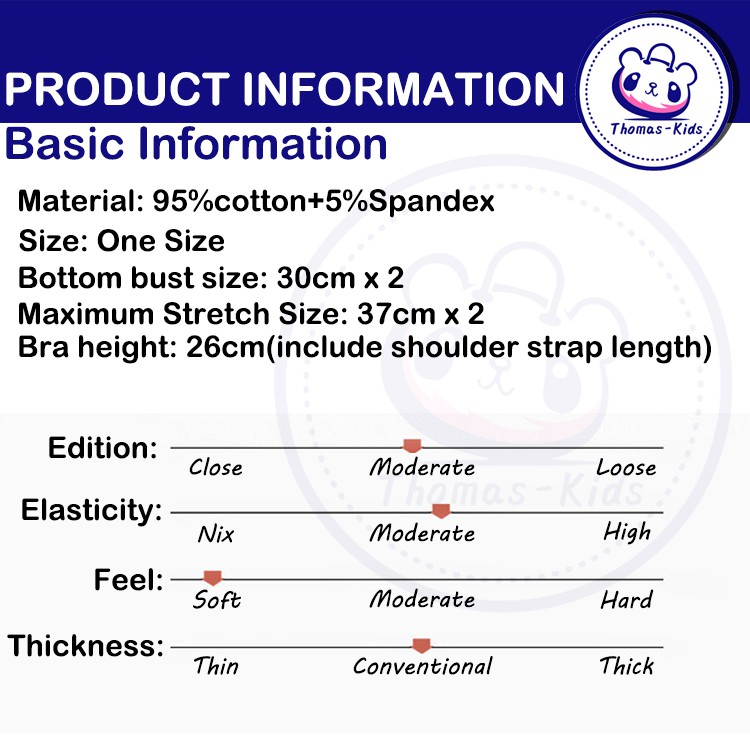 Áo Ngực Cotton Thoáng Khí Dễ Thương Cho Bé Gái 12-16 Tuổi