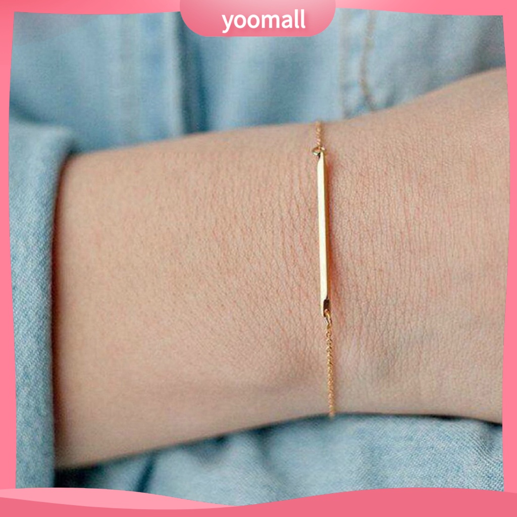 Vòng tay kim loại thiết kế đơn giản thời trang cho bạn nữ