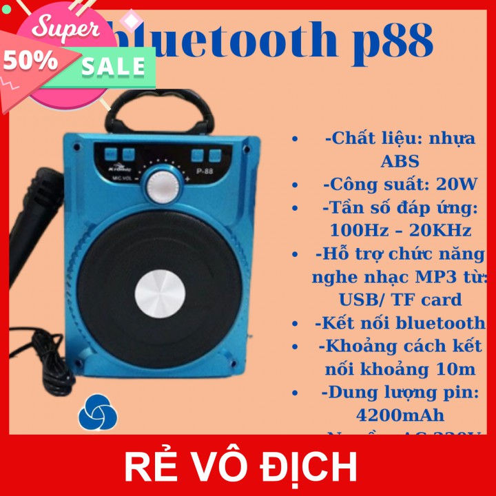 Loa karaoke bluetooth P86 P87 P88 P89 mini tặng kèm micro