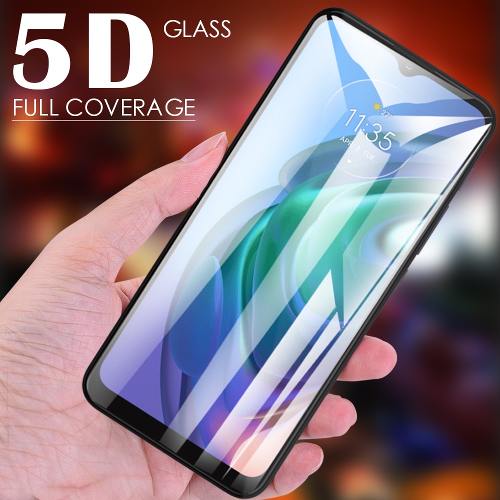 Kính Cường Lực 5D Viền Cong Bảo Vệ Toàn Màn Hình Cho Motorola Moto G22 G32 G31 G30 G20 G10 G9 G8 E7 Power Lite Plus Play