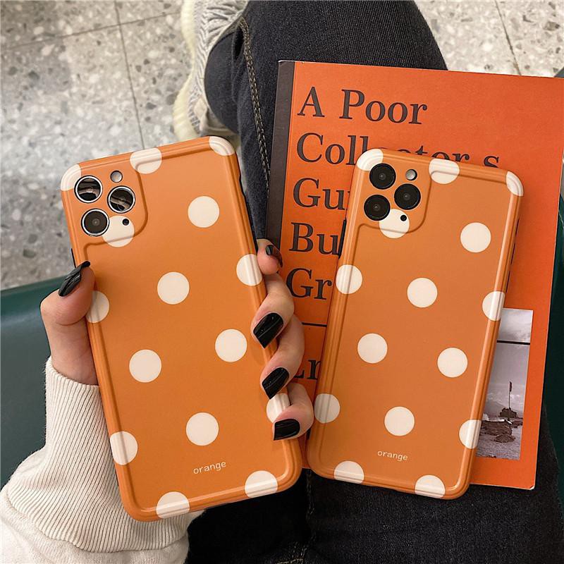 Ốp Lưng Silicon IMD Bảo Vệ Camera Polka Dots