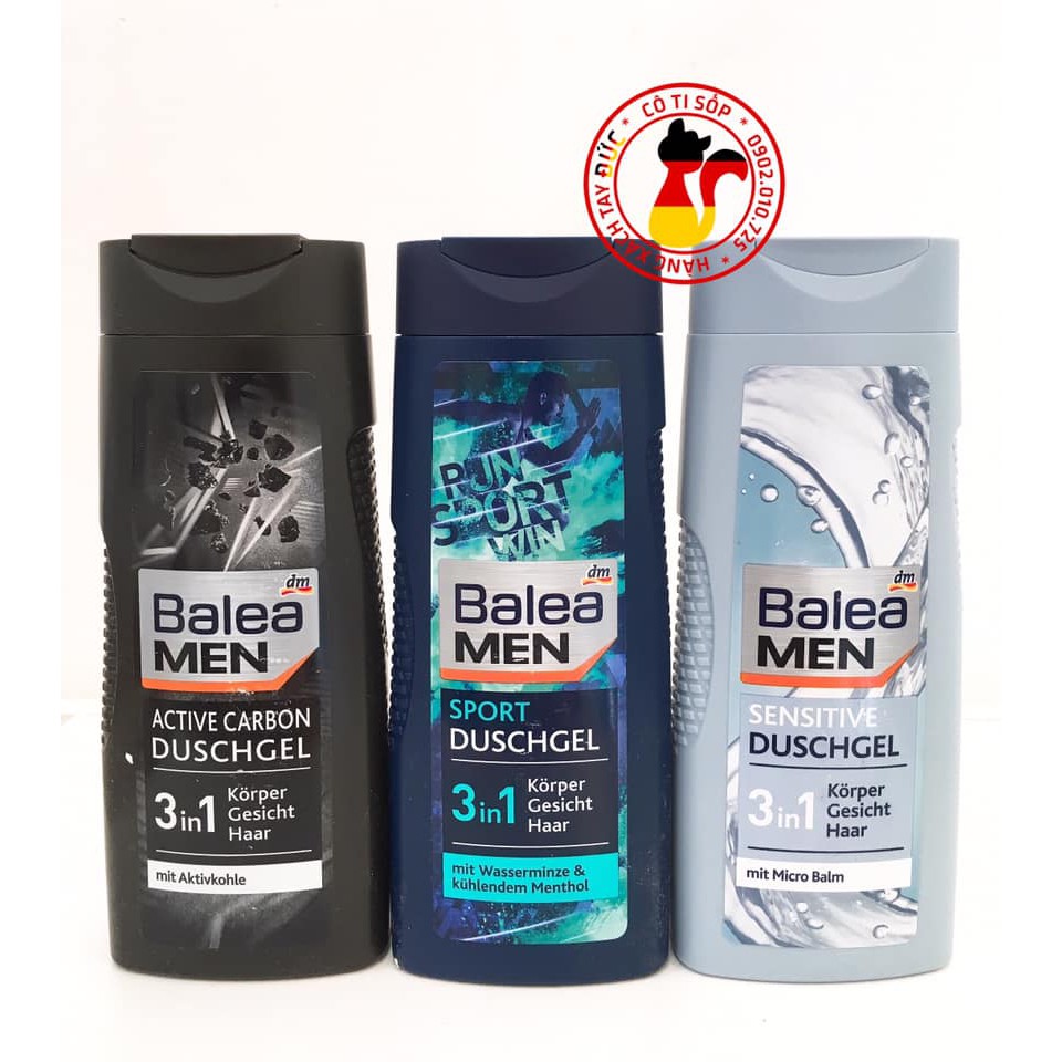 Sữa tắm gội và cạo râu BALEA 3 trong 1 chai 300ml dành cho NAM hàng xách tay nội địa Đức