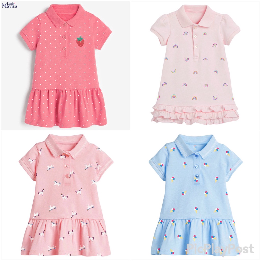 VÁY POLO BÉ GÁI LITTLE MAVEN DÁNG ĐUÔI CÁ HÀNG CAO CẤP CHO BÉ ĐI HỌC ĐI CHƠI ĐỦ SIZE 2-7T