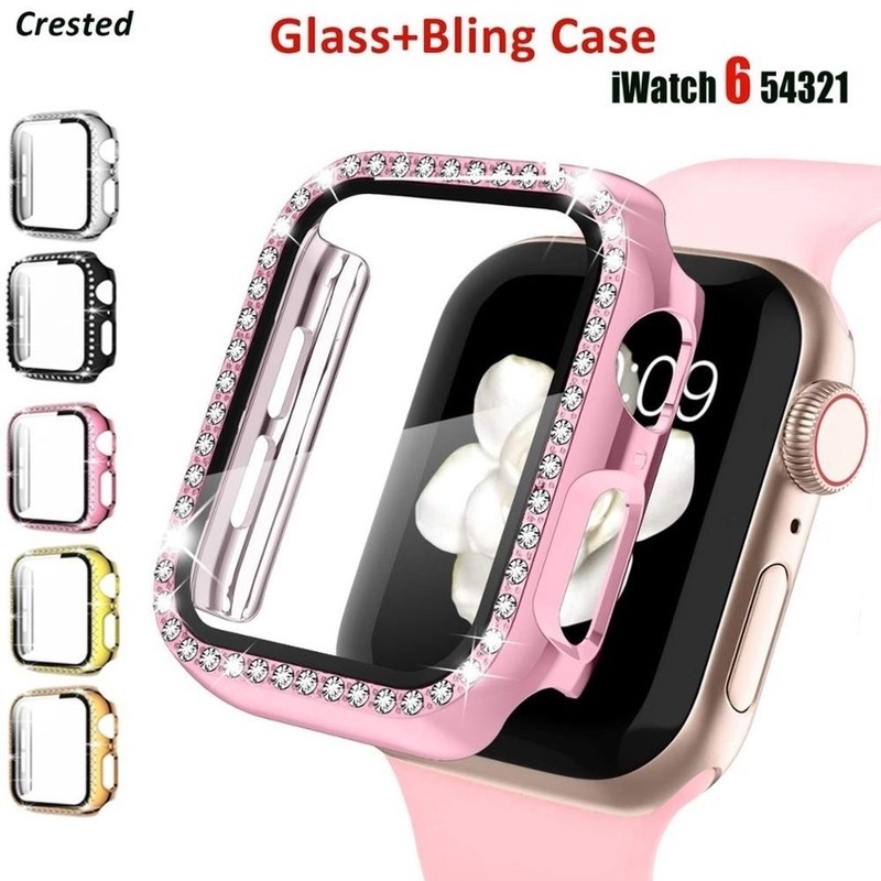 Kính ốp bảo vệ mặt đồng hồ thông minh apple watch series 6 5 4 3 2 44mm 40mm 42mm 38mm