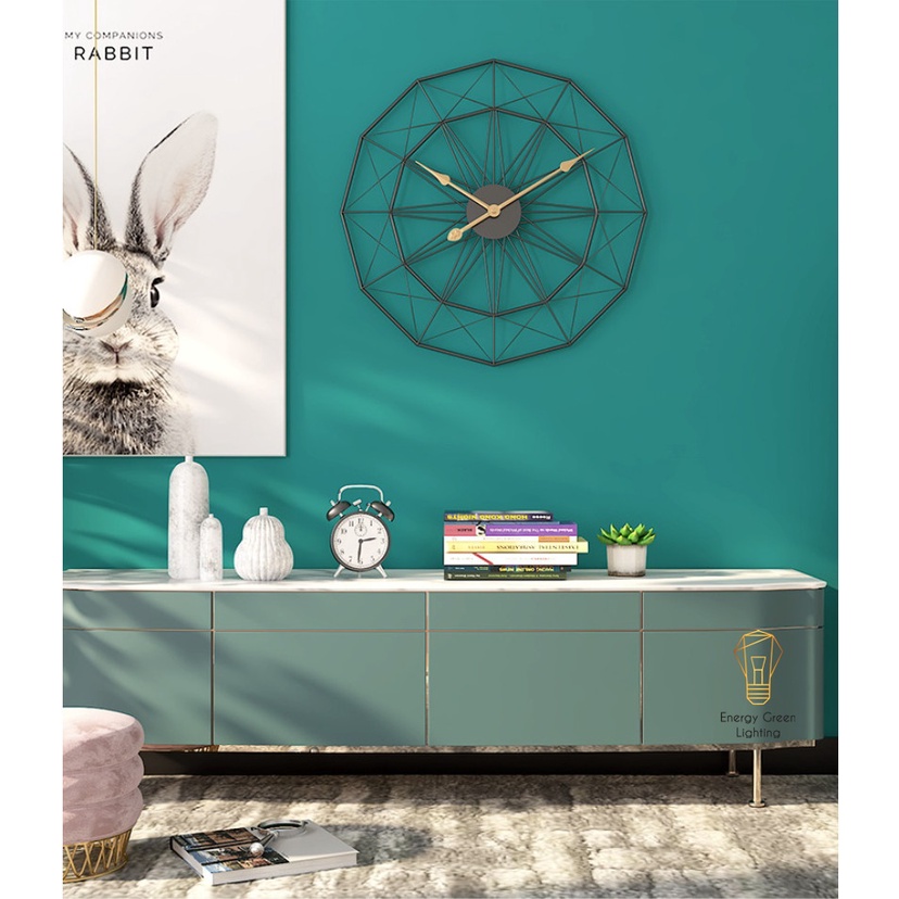 Đồng Hồ Treo Tường Energy Green Lighting Vintage DH-98 - Trang Trí Nghệ Thuật Cao Cấp - Sang Trọng - Đường Kính 50cm