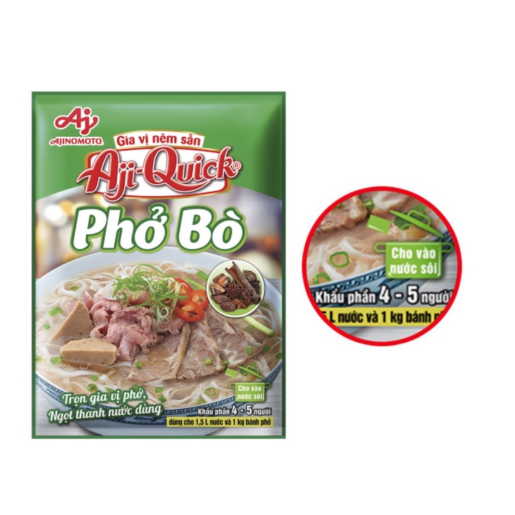 Bịch 12 gói x 57g Phở Bò Aji-Quick