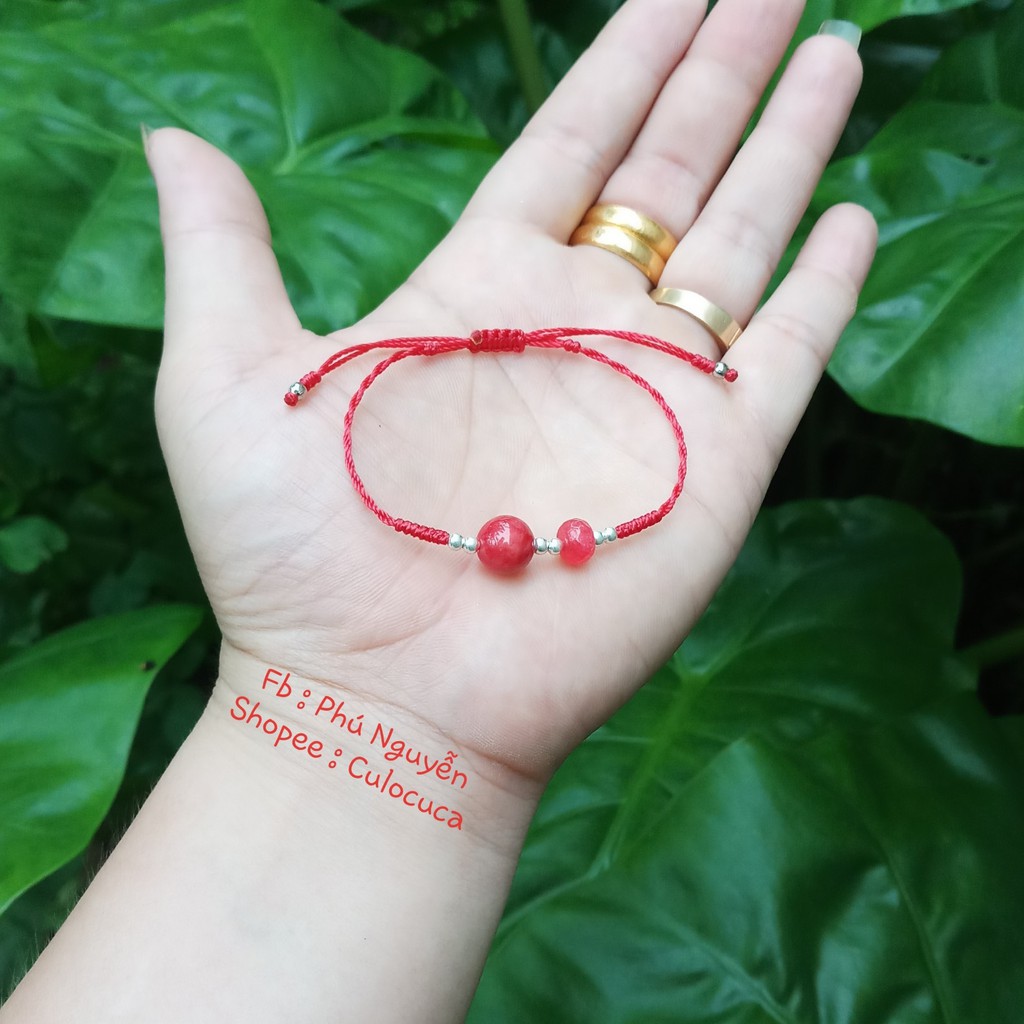 Lắc Tay Mix Đa Tu Nhien + Bi bạc ( thông báo size cổ tay )