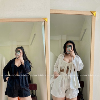 Set 3 món áo ống + áo khoác + quần short
