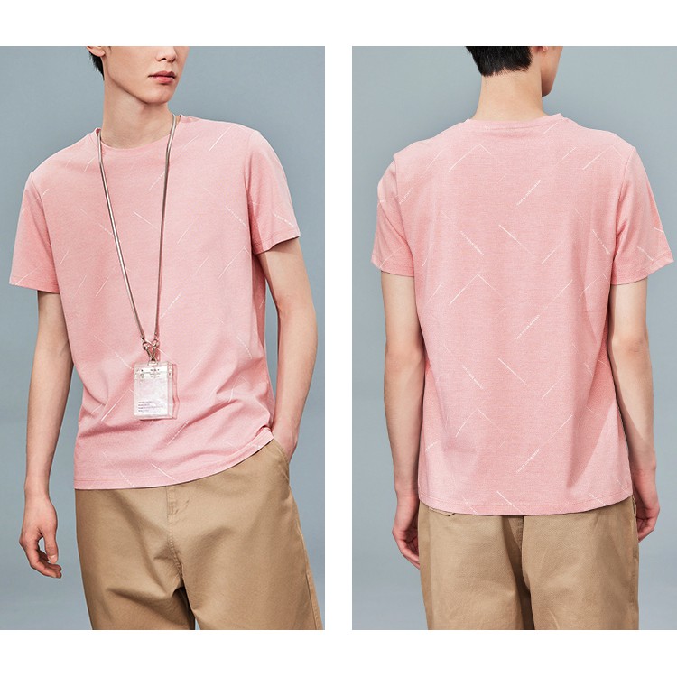 Áo Thun Nam Ngắn Tay HLA Pattern Printed Short Sleeve T-Shirt