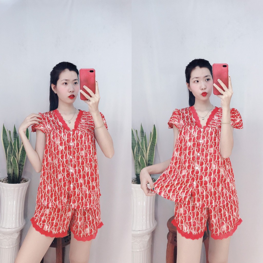 Đồ Ngủ Pijama Nữ Lụa Satin Đùi Xinh Xịn Sò Hàng Loại 1 Mát Mịn | BigBuy360 - bigbuy360.vn