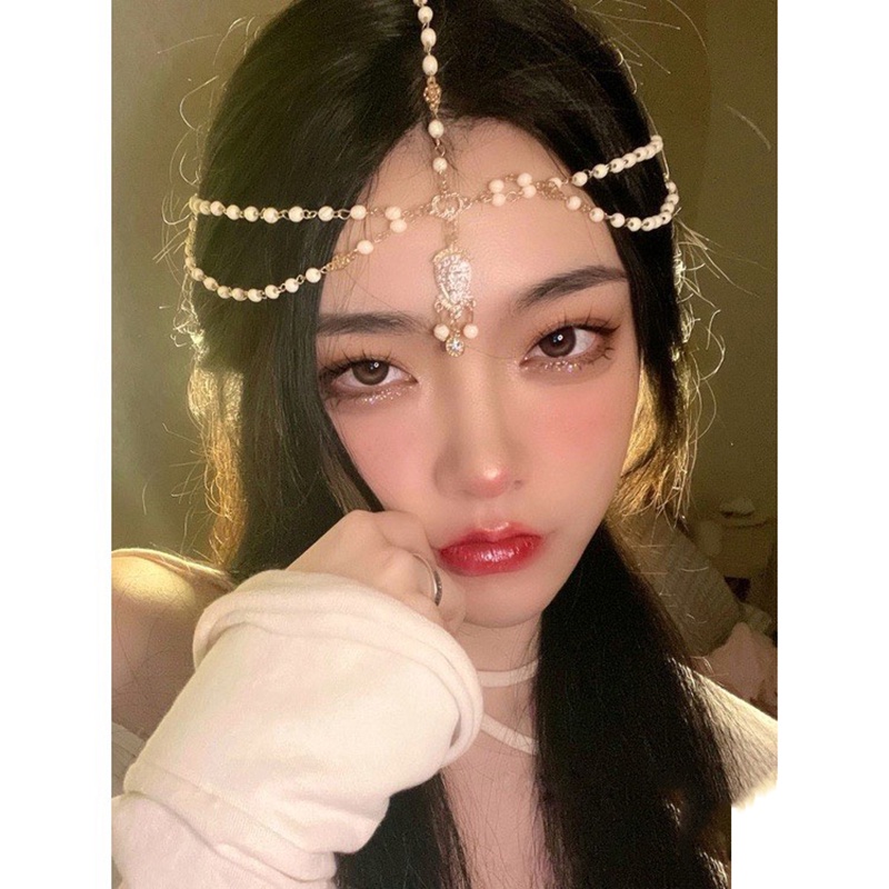 Vòng đeo đầu kim loại phong cách boho, vòng headchain cosplay Du lịch chụp ảnh sống ảo
