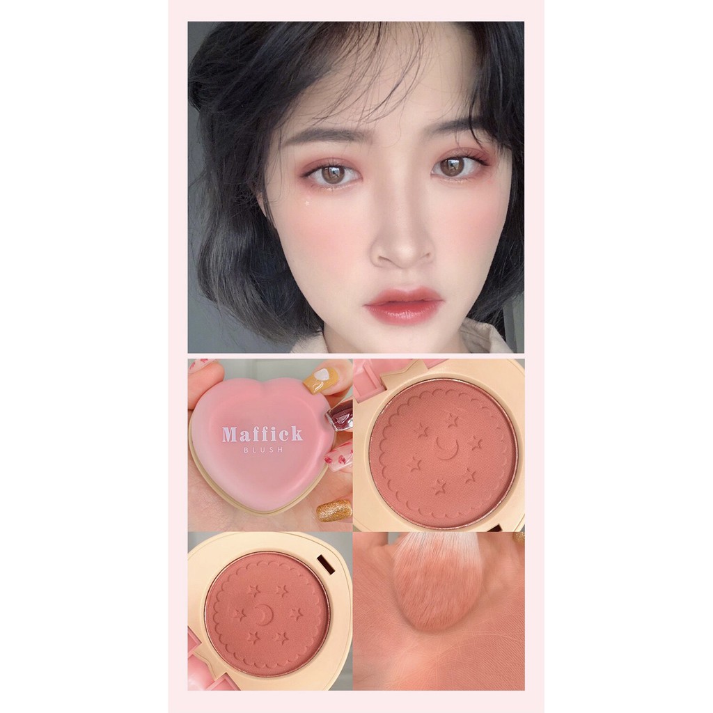 Phấn má hồng Maffick blush hộp thiếc hình tim